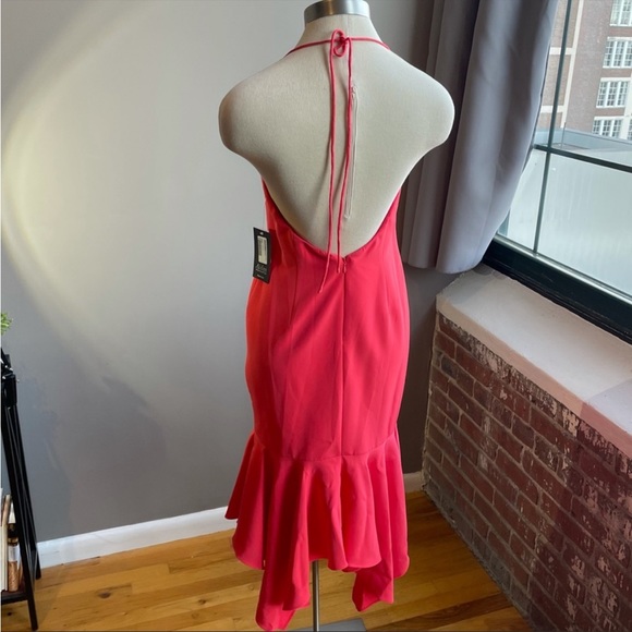 Aidan Mattox Plunging Crepe Midi Dress NWT - Picture 6 of 9